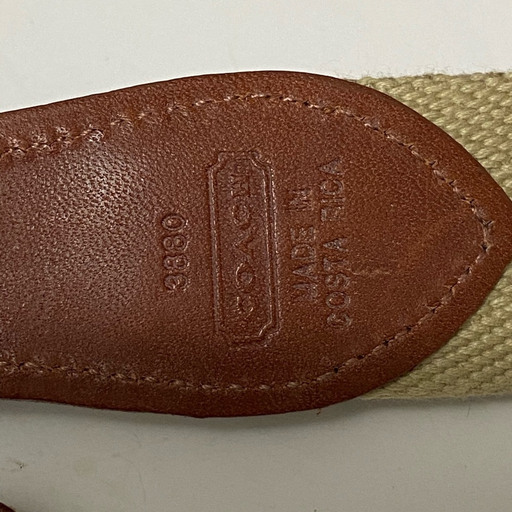 Coach web belt with leather tabs NWOT - Picture 4 of 4